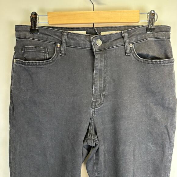 Pilcro Letterpress Anthropologie Black Crop Embellished Jeans Womens Size 29 - Picture 3 of 16